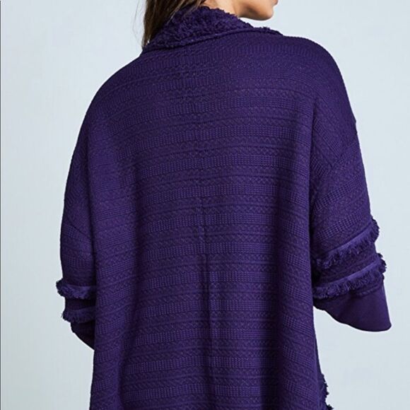 Bloomingdale’s Honeydew Hold Me Tight Reversible Wrap Cardigan Kimono Purple - Picture 4 of 13